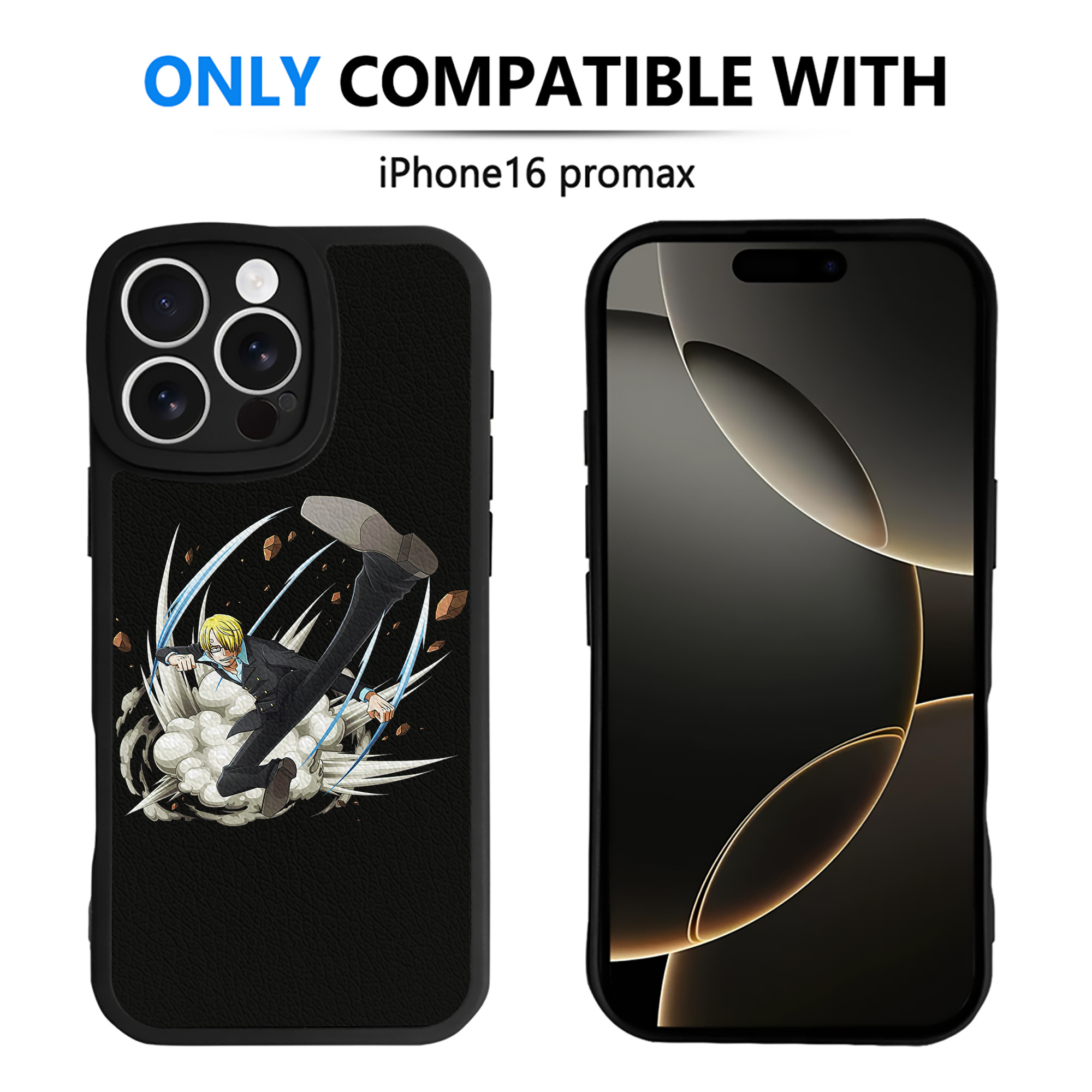 （画像用） ワンピース サンジ ONE PIECE Sanji 【iPhone 16シリーズ対応】シリコンスマホケース（レザー調） 材質：シリコン